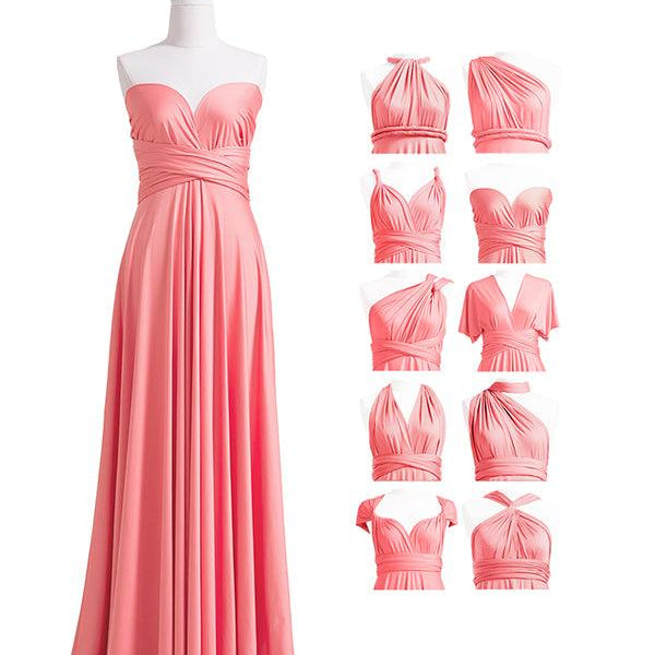 Buy Coral Pink Multiway Convertible Infinity Dress 72Styles